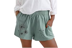 Blingko Short De Sport Femme Pas Cher,Pantalon Court Coton Femme Short de Sport avec Poches Fitness Jogging Gym Yoga Pantalon Pyjama d'intérieur Casual Ample Extensible Confortable