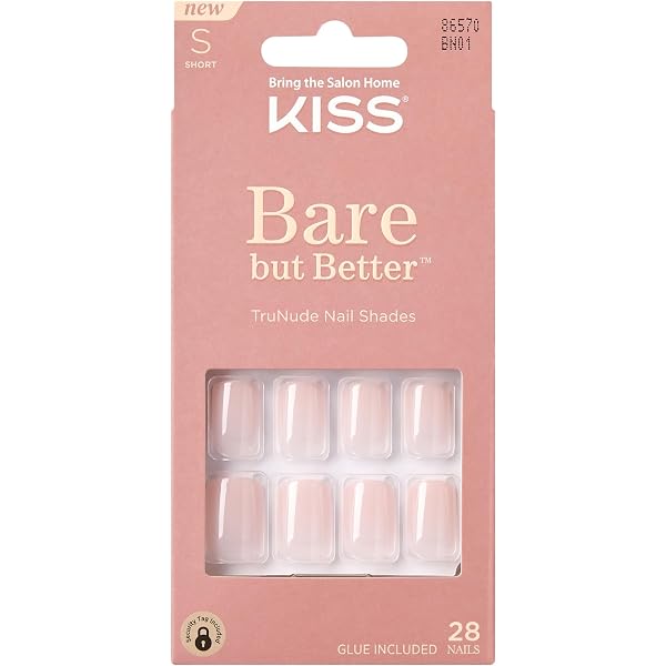 KISS Gel Fantasy Nagelset – 28 Nägel, Nagelkleber & Feile Für Langen Halt (Coffin Form, Glossy Finish)