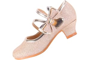 EIGHT KM EKM7018 Scarpe Eleganti per Ragazze con Tacco Alto Mary Jane Princess Scarpe con Pompa per Feste di Nozze Scarpe Illuminanti per Bambini Toddler