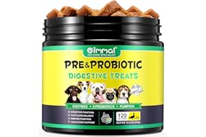 OIMMAL Prodotti per Cani - Digestivi pre e Probiotici Supportano laSalute dell'intestino, Allergie Stagionali, Integratori Masticare Morbidi per il Sistema Immunitario Dell'animale Domestico - 120PCs/Anatra