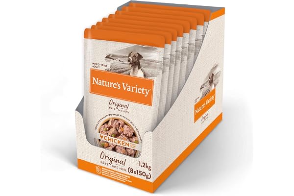 Nature's Variety Original No Grain - Pâtés pour chiens adultes mini avec poulet - Boîte 8 x 150 g