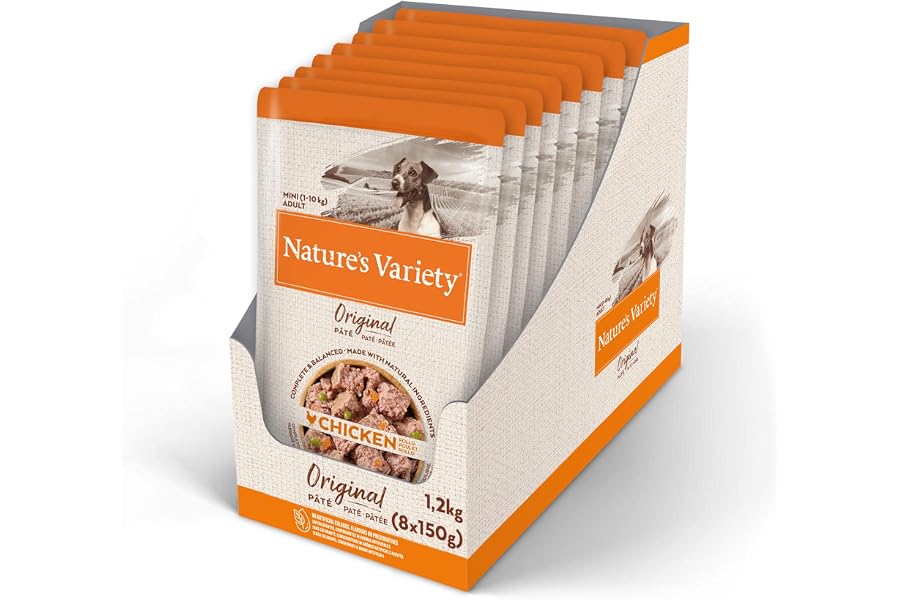 Nature's Variety Original No Grain - Paté para Perros Adultos Mini con Pollo - Caja 8 x 150 g