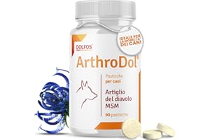PETS DOLFOS Dolfos Pets ArthroDol Integratore Articolazioni Cane, Antinfiammatorio e Analgesico Favorisce la Mobilità dei Cani Anziani 100% Naturale 90 Compresse