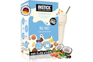 ‎INSTICK JUST ADD WATER INSTICK Zuckerfreies Instant-Getränk für Milchprodukte (Mix-Paket) - 1 Packung für 12 x 0,5 L - Ideal für Milch, Joghurt, Skyr, Quark- Vegan & Kalorienarm