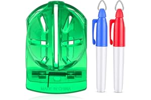 Geeorzo Golf Ball Line Drawing Marking Alignment Kits, 2 Pack Golf Ball Liner Template and 4 Pieces Golf Ball Markers