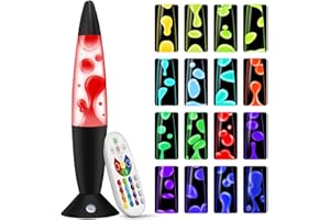 KIKILIVE Lampe multicolore mouvement liquide Lampe Ambiance – 13.5in Décor de Bureau Cinétique Anti-Stress, LED Éco-Responsable avec Télécommande, Art Cinétique Artisanal pour Détente/Bureau/Cadeau