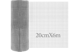 DRERIO Rodent Mesh Roll 200mmX6m Galvanised Wire Rustproof Metal Mesh Rat Proof Mesh Sheet Chicken Wire Mesh Roll, Garden Wire Fence Stop & Prevent Animals Mice & Mouse Access,Mice Deterrent