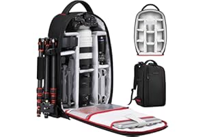 K&F CONCEPT Sac à Dos Photo Sac étanche pour Appareil Photo Sac à Dos pour Appareil Photo avec Compartiment pour Ordinateur Portable pour Appareil Photo SLR/DSLR Objectif et Accessoires