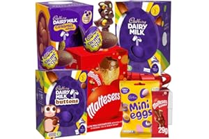 TJMOLTEN Easter Egg Bundle - Cadbury Medium Easter eggs - Cadbury creme eggs mini eggs Buttons Dairy Milk egg, Caramel & Maltesers Easter Egg - Easter egg 2024 for kids adults men women