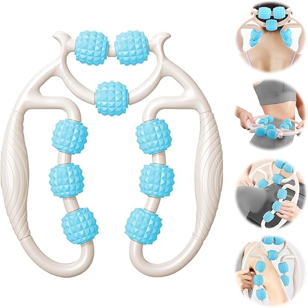 Rullo Massaggio Muscolare 3D Con Manici - Foam Roller Per Yoga Fitness - Anticellulite E Trigger Point