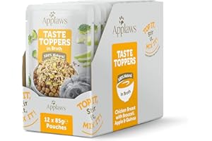 Applaws Taste Toppers 100% natürliche Wet Dog Food Topper, Huhn und Gemüse in Brühe Pouch (12 x 85g Beutel)