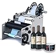 SUSEMSE Round Bottle Labelling Machine MT-30, Adjustable Semi-Automatic Labelling Machine Manual Label Applicator Self-Adhesive for Cans and Bottles