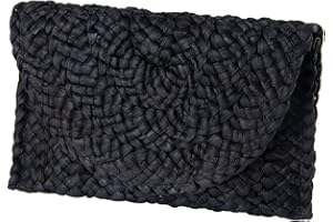 Jywmsc Bolso de Mano de Paja para Mujer, Bolsos de Playa de Verano, Cartera Tipo Sobre, Bolsos Tejidos