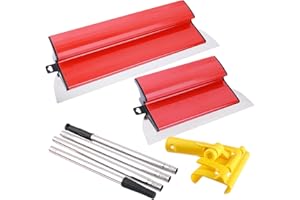 TOWEBOORY Juego de Espatulas Pladur, Espátula Pladur Profesional 40cm/25cm Juego de Llana Alisar Paredes Pared Enyesado Espátula de Alisado de Acero Inoxidable para Paneles de Yeso, Paredes y Techos (B)