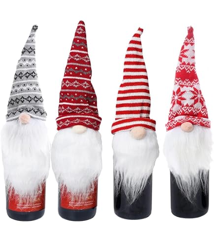 Weihnachtsweintüten Aus Sackleinen – 2 Stück Mit Weihnachtsmann & Schneemann, Kordelzug & Etiketten