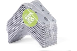 Alberts 330330 Escuadra reforzada con nervio, Galvanizado Sendzimir, 70 x 70 x 55 mm, Juego de 12