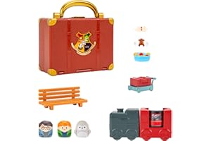 Squish-a-longs “Harry Potter” Hogwarts Express Playset - 3, 1-Inch Squish-a-longs, 3 Accessories and Hogwarts Trunk