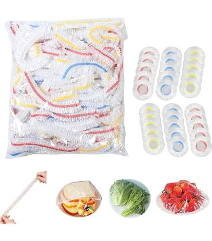 300 Stück Frischhaltehauben - Elastische Abdeckungen Für Lebensmittel