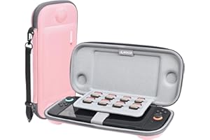 RLSOCO Étui pour Nintendo Switch 2 Console 2025 - Mallette de Voyage avec 8 emplacements pour Cartes de Jeu (Rose)