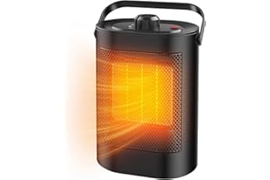 YOOKESEN Stufetta Elettrica Basso Consumo 1500W per Uso Domestico, 3 modalità, in Ceramica PTC, Protezione da Surriscaldamento e Ribaltamento, Stufe Elettriche Portatile per Soggiorni, Uffici