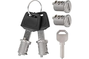 LUXSTELLAR Serrure de coffre de toit, 4 noyaux de serrure pour clés Thule, système de clé unique, contient 4 cylindres de serrure, 2 clés et 1 clé de contrôle, compatible avec serrure de rack avec clé