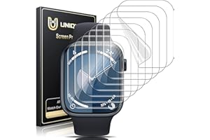 UniqueMe 8 Pack Protector de Pantalla para Apple Watch Series 9/8/7 41 mm,TPU Film HD Flexible Protector, HD Transparente, Sin Burbujas