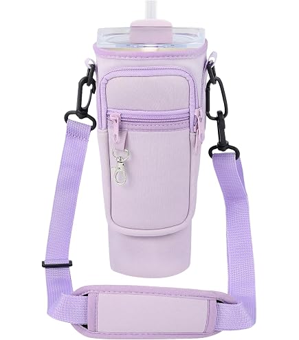 Sac Bandoulière Pour Stanley Cup 40oz - Compartiment Accessoires, Transport Main Libre, Rose
