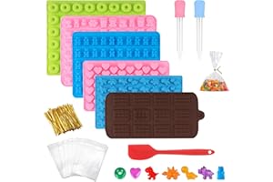 MIYUANGKJ - Molde de silicona con 2 pipetas, diseño de ositos de goma, 6 unidades