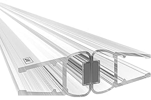 W WAKA HOME WAKA® Premium SET Magnet - Duschdichtung & Duschtür PRO-M4 Duschdichtungen für Duschtüren Optisch Transparent, Dichtung Dusche Glastür 6-8mm, 200cm Duschtürdichtung für 180° Glastür möglich