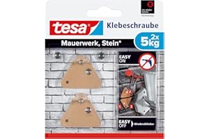 Tesa 77904 - Lot de 2 Vis adhésives triangle pour brique 5 Kg