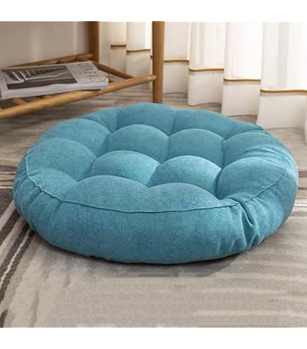 Coussins De Sol Carrés 40x40 Cm - Lot De 2 - Bleu Ciel - Polyester/coton - Pour Yoga, Salon, Balcon, Méditation