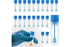 ZoeTekway 20 Stück Stuhlprobenröhrchen,15ml kotprobenröhrchen Hund und Katze, Untersuchungsröhrchen, Reagenzglas mit Löffel,Testen für Kotröhrchen,Kotprobenröhrchen Hund