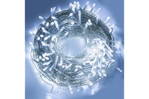 BLOOMWIN Guirlande Lumineuse Noël Extérieure Intérieure Blanc Froid 100m 500LEDs 31V 8 Modes Lumière Décoration pour Sapin de Noël Fête Maison Chambre Jardin Terrasse