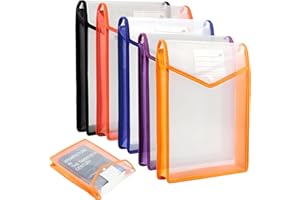 LPZMPZ Pochettes Chemises en Plastiques Transparentes Classeur A4 Porte avec Rabat de Rangement Papier Documents Couleur A4 Cut Flush File Folders pour Administratif Bureau Vertical 5 Pcs