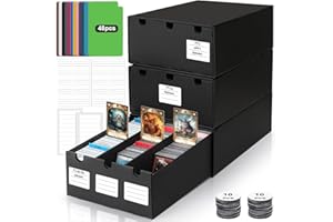 AOBOPLE Trading Card Storage Box,9000+ Cardboard Card Storage Box with 48 Card Dividers&Label&Tapes,Trading Card Organizer for TCG,MTG,PTCG,Baseball Cards and Sport Cards