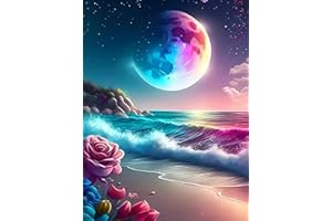 YZDZSW Diamond Painting, 5D Diamond Painting Kits for Adults, Full Drill Embroidery with Diamond Art Accessories Crystal Cross Stitch for Home Wall Decor 30x40cm (Colorful Moon)