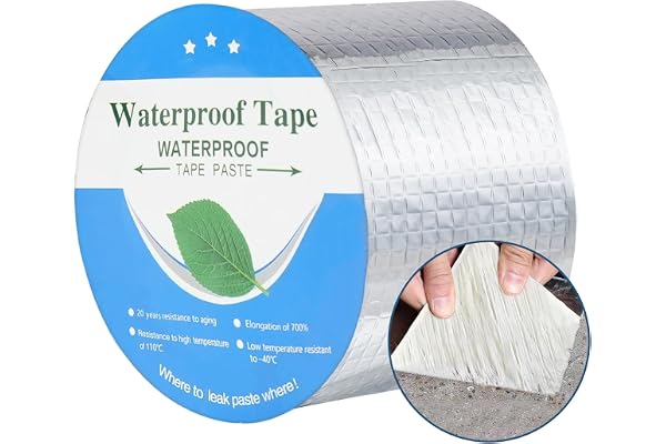 flintronic 5 m x 10 cm butyl tätningsband vattentät tätningstejp i aluminium, självhäftande tejp, för reparation av vattenrör