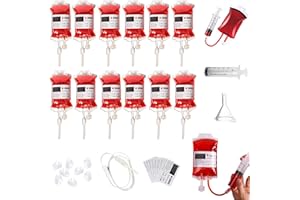 Manqyi 12 Stück Halloween Blutbeutel Trinkbeutel, 350cc, Blutbeutel für Getränke, Wiederverwendbare Blutbeutel, Halloween Trinkgefäß Blutbeutel Perfekt für Halloween Dekoration, Weihnachten