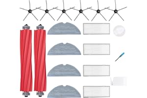 ‎LOVECO Loveco Zubehör Ersatz Kompatibel für Roborock S7 S7 Plus S7 MaxV S7 MaxV Ultra S7 Pro Ultra Roboter Staubsauger,2 Hauptbürste, 4 Filter,6 Seitenbürsten,4 Mopptüchern, 1 Bürstenreinigungswerkzeug