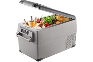 BuoQua Réfrigérateur Portable à Compression 35 L Réfrigérateur de Voiture Silencieux 693 x 345 x 381 mm Glacière Électrique 60 W Écran LCD Numérique Réfrigération Rapide pour Maison Voiture et Camping