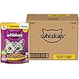 Whiskas Adult (1+ Years) Wet Cat Food, Chicken in Gravy, 80 g (Pack of 112), Hydrating Food Made With Real Chicken, 100% Complete & Balanced Nutrition for Adult Cats