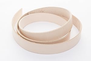 esnado Cordon de cuir plat, sangle en cuir plate, 1 mètre, largeur/couleur au choix (largeur : 40 mm, naturel) | cuir véritable | tannage végétal | artisanat, décoration, bricolage, médiévale…
