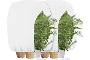 LROCOTANC Telo per Piante Antigelo 120 x 180 cm, Copertura Piante Inverno Antigelo Tessuto Non Tessuto Antigelo per Piante in Pile da Giardino con Coulisse Giacca in Pile Riscaldante Invernale - 2 PCS
