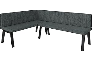 ‎FURNISTAR FURNISTAR Eckbank Akiko Metal A - Eckbankgruppe für Ihrem Esszimmer, Küche modern, Sitzecke, Essecke. Perfekt für Küche, Büro und Rezeption. Solide und Starke Verarbeitung. (142x196-Links-Inari96)