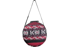 Terré Shamandrum Tasche ROT aus Ikat Ø 40 cm Schamanentrommel Rund Ritual Drum Trageriemen