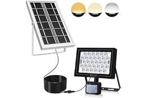 CLY 30W Luce Solare Led Esterno con Sensore di Movimento, 2600LM Faretti Solari a Led da Esterno, Luci Solari Esterno Impermeabile IP66, 2700K/4000K/6000K, Lampada Solare per Corridoio, Garage
