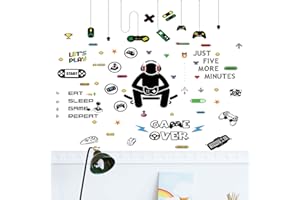 ANCUIOYZ Gaming Gamer Wandtattoo Aufkleber, 6pcs Gamer Controller Wand Aufkleber Video Spiel Wandtattoos PVC, DIY-Dekoration Geeignet für Wohnzimmer, Spielzimmer, Wanddekoration, 25 * 35cm