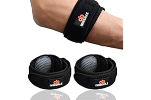 INDEEMAX Tennis Elbow Support Strap 2Pack, Golfers Elbow Support for Pain Relief Tendonitis, Adjustable Elbow Brace Forearm Band with Compression Pad, Elbow Support for Men Women