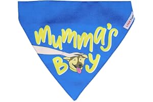 Lana Paws cotton Mumma's Boy Dog Bandana/Dog Scarf/Dog Gifts (Size M-L), Blue, 1 Count