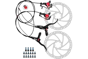JFOYH Zoom Kit de Frein hydraulique pour vélo électrique – connecteurs 2/3 Broches avec capteur de Coupure Moteur, leviers et étriers préremplis, disques de Frein 160 mm